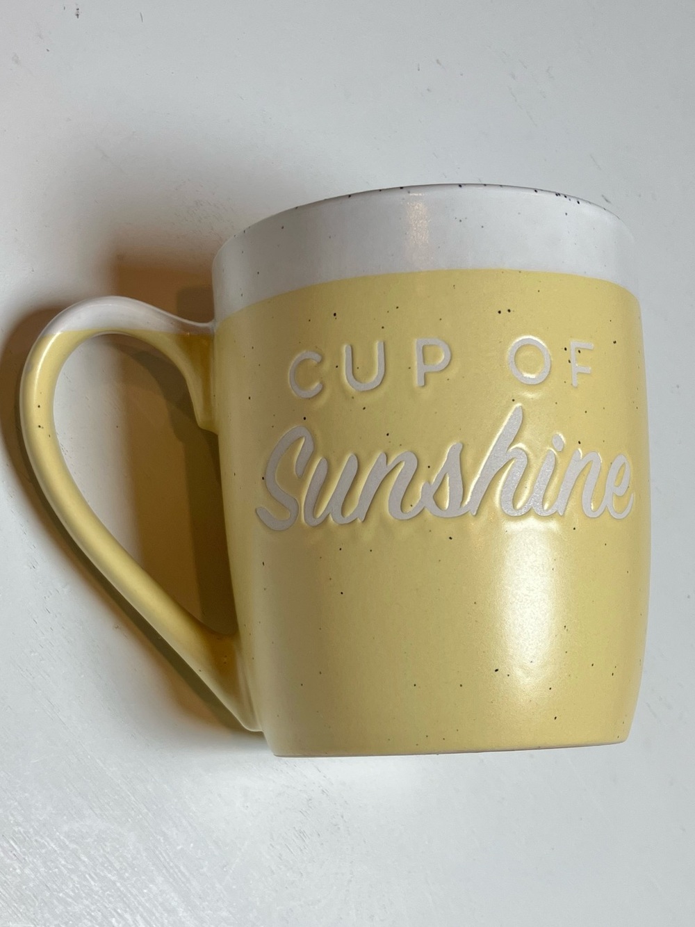 “Cup of Sunshine” Yellow Stoneware Mug
